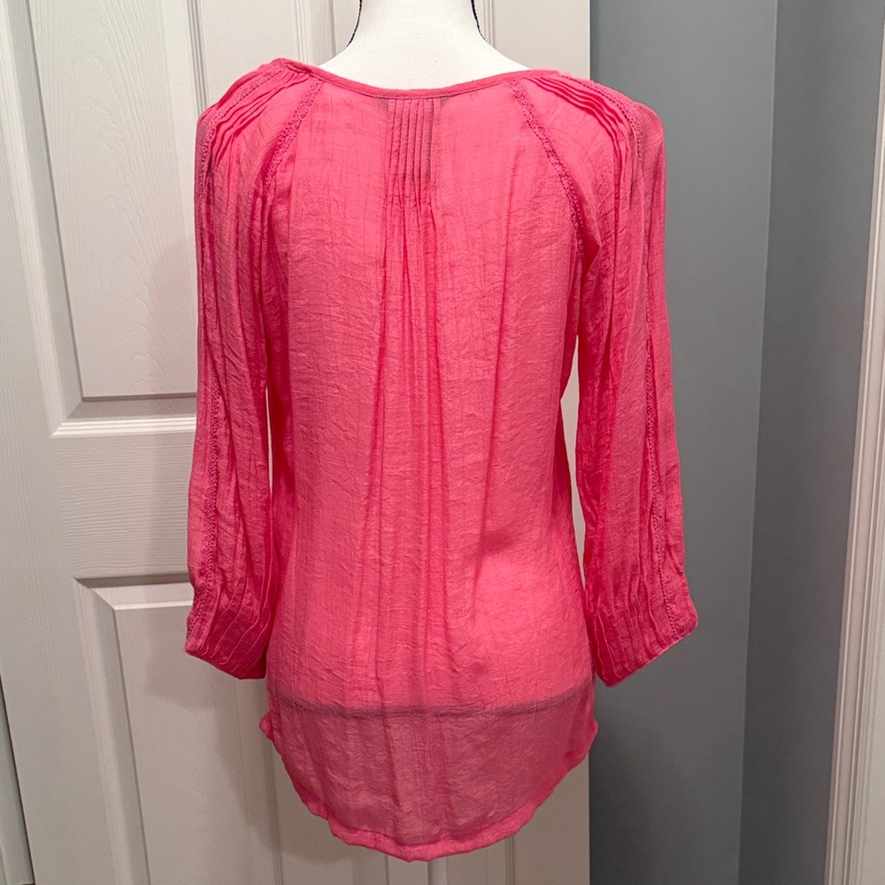 Multiples Bright Pink Blouse With Button Accents - image 5